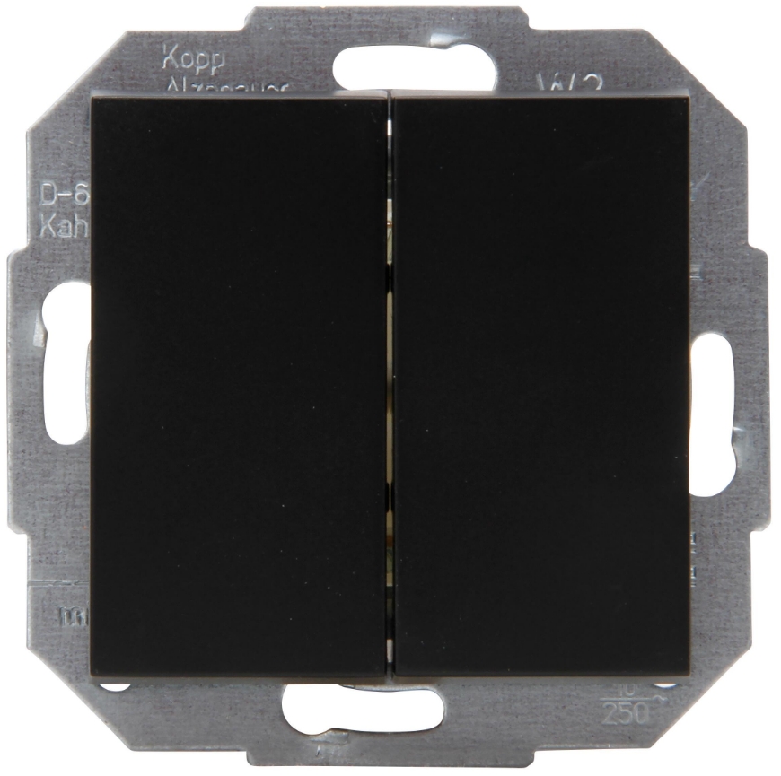 Kopp Athenis matt schwarz Steckdosen Schalter Rahmen Antenne USB LED Dimmer - Bild 26 von 35