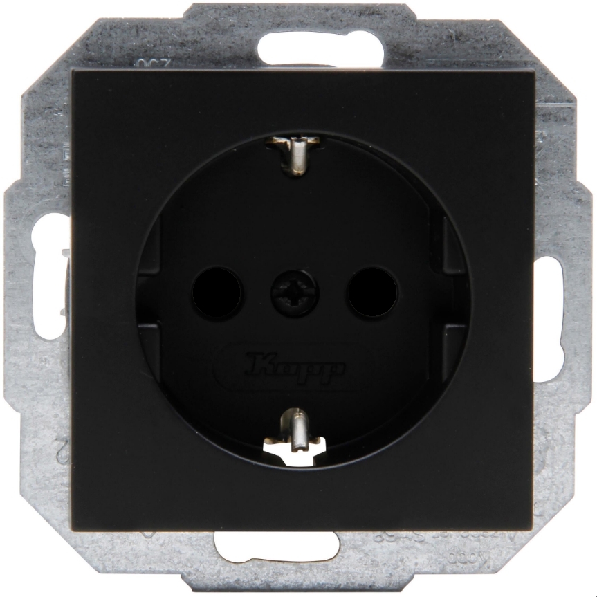 Kopp Athenis matt schwarz Steckdosen Schalter Rahmen Antenne USB LED Dimmer - Bild 28 von 35