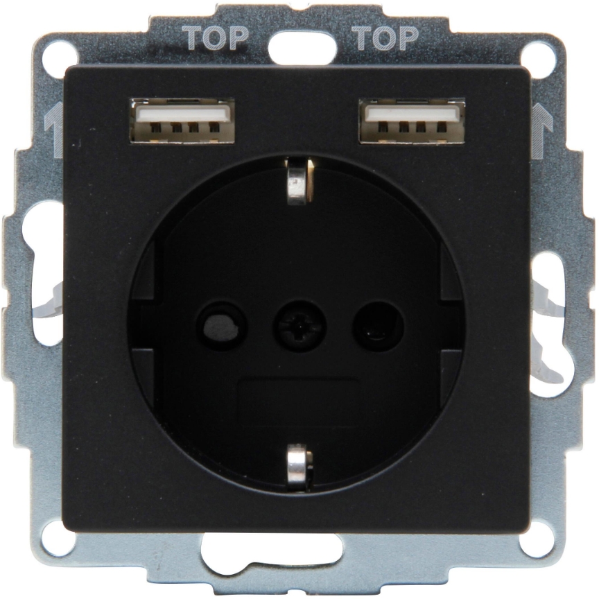 Kopp Athenis matt schwarz Steckdosen Schalter Rahmen Antenne USB LED Dimmer - Bild 30 von 35