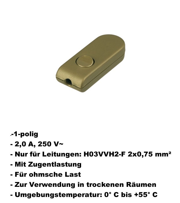 REV Schnurschalter Zwischenschalter Lampenschalter braun weiß schwarz silber - Bild 3 von 27