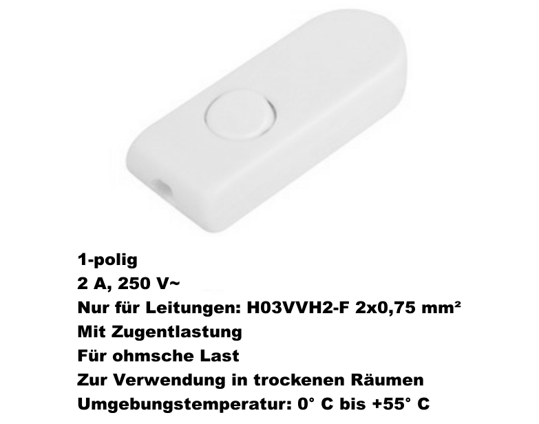 REV Schnurschalter Zwischenschalter Lampenschalter braun weiß schwarz silber - Bild 8 von 27