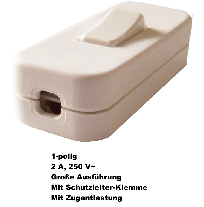 REV Schnurschalter Zwischenschalter Lampenschalter braun weiß schwarz silber - Bild 12 von 27