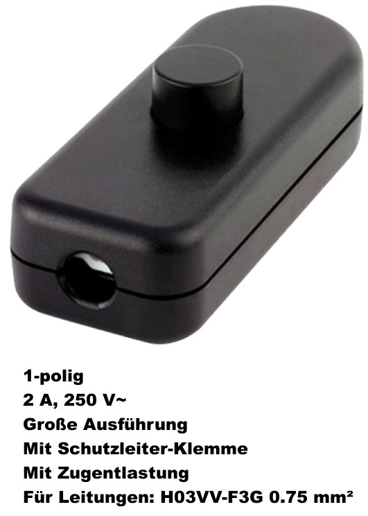 REV Schnurschalter Zwischenschalter Lampenschalter braun weiß schwarz silber - Bild 13 von 27
