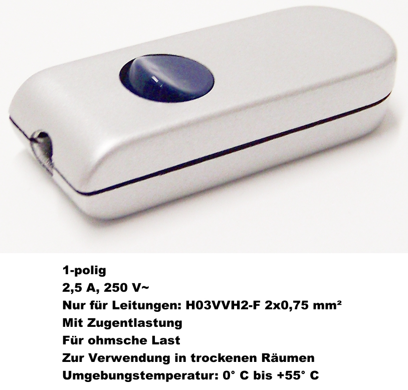 REV Schnurschalter Zwischenschalter Lampenschalter braun weiß schwarz silber - Bild 20 von 27
