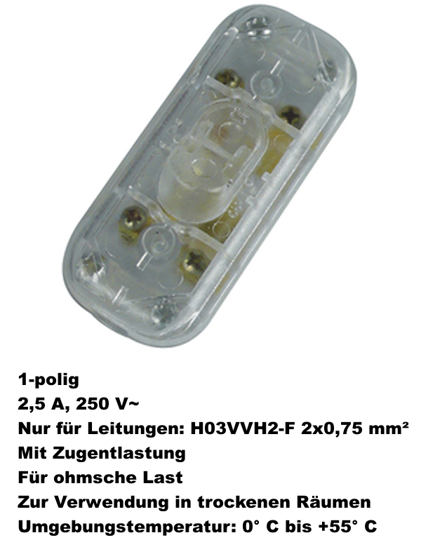 REV Schnurschalter Zwischenschalter Lampenschalter braun weiß schwarz silber - Bild 23 von 27
