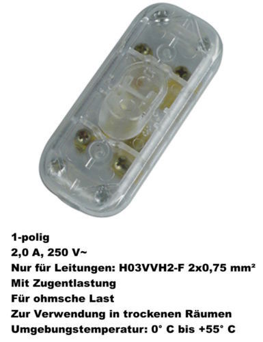 REV Schnurschalter Zwischenschalter Lampenschalter braun weiß schwarz silber - Bild 21 von 27