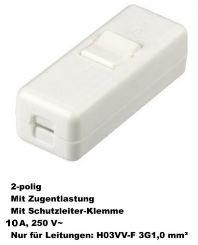 REV Schnurschalter Zwischenschalter Lampenschalter braun weiß schwarz silber - Bild 25 von 27