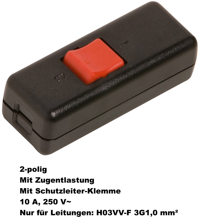 REV Schnurschalter Zwischenschalter Lampenschalter braun weiß schwarz silber - Bild 27 von 27