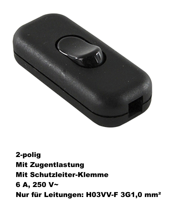 REV Schnurschalter Zwischenschalter Lampenschalter braun weiß schwarz silber - Bild 26 von 27